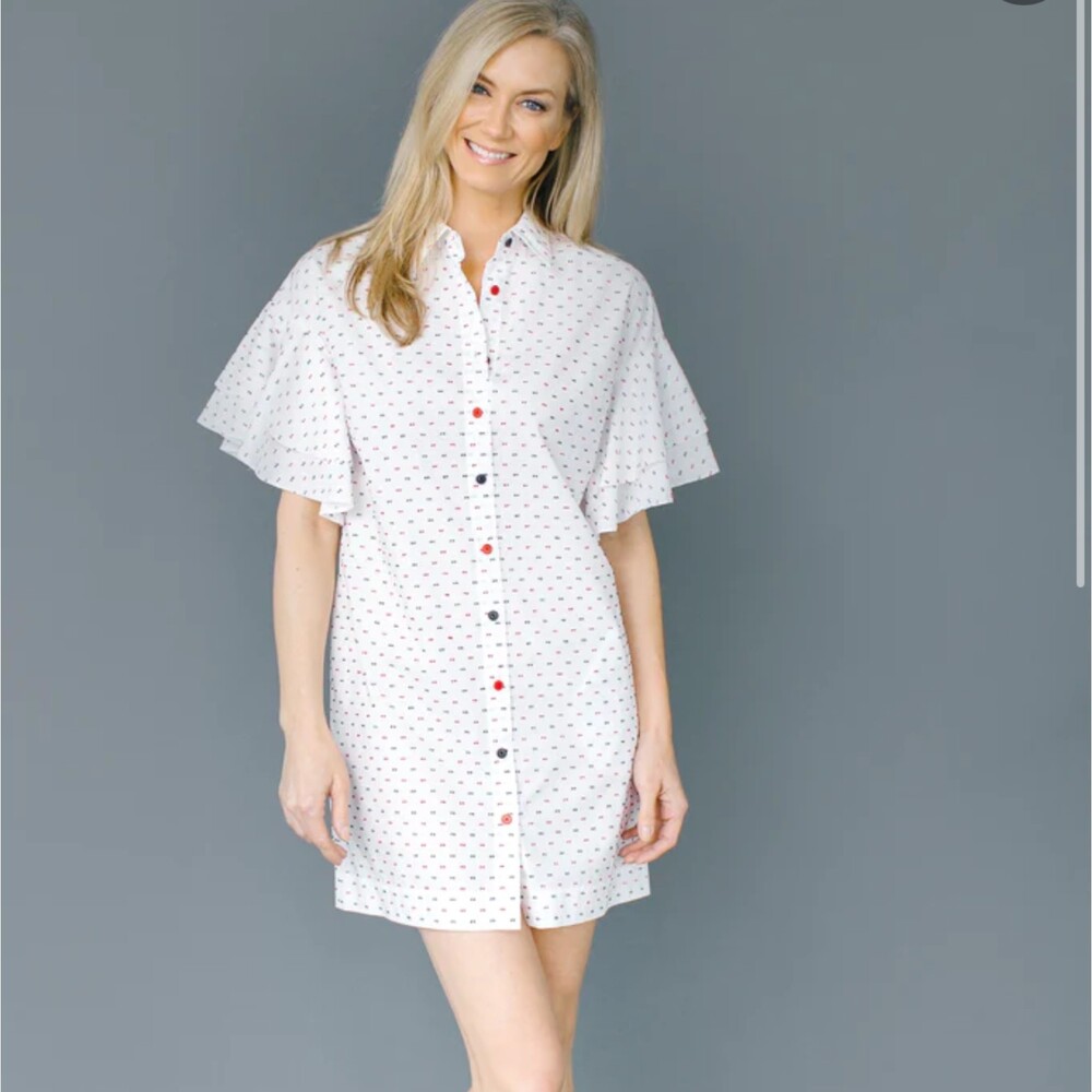 Alex Morgan Embroidered‎ Shirt Dress